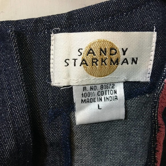 CSandy Starkman Denim Sleeveless Top w/ Embroidery - Picture 7 of 11